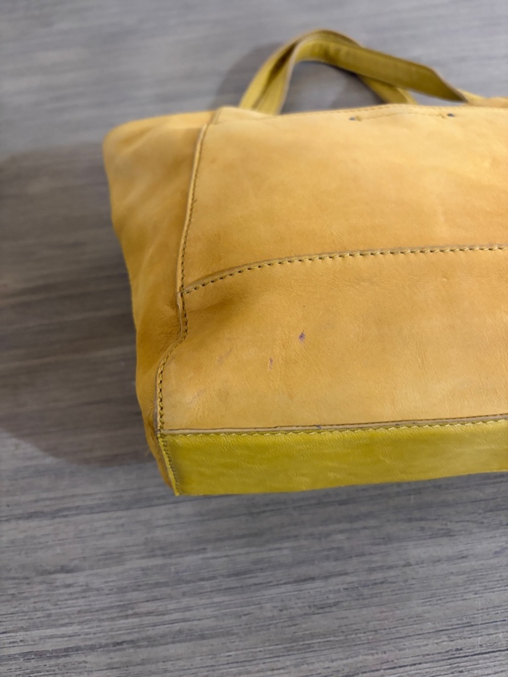 Lucky Brand Yellow Leather Tote Bag - Picture 9 of 12